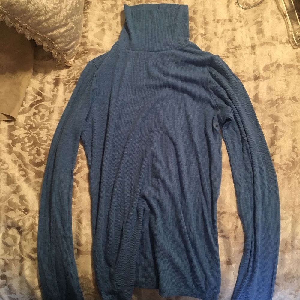 ribbed thermal turtle neck top